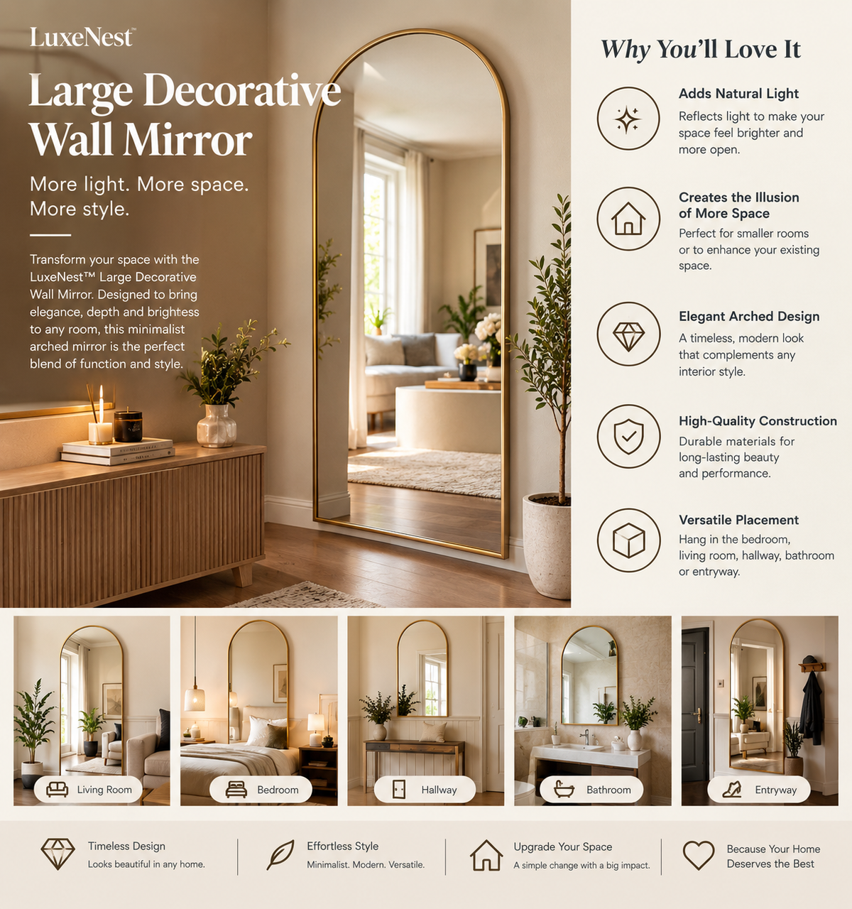 Large Decorative Wall Mirror